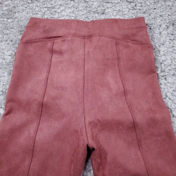READ Spanx Small Tall Faux Suede Leggings Rich Rose Pink Pull On - Picture 4 of 12